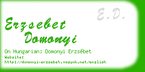 erzsebet domonyi business card